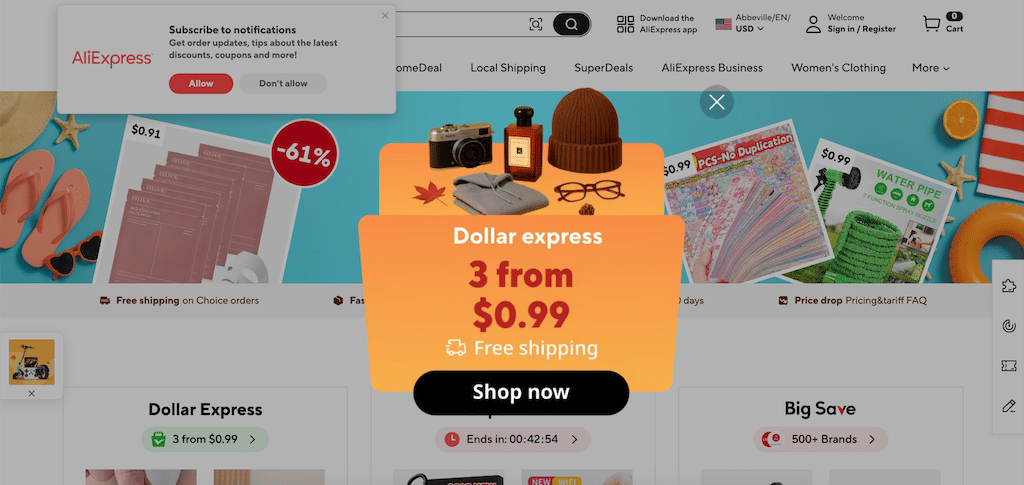 AliExpress első rendelési kedvezmény